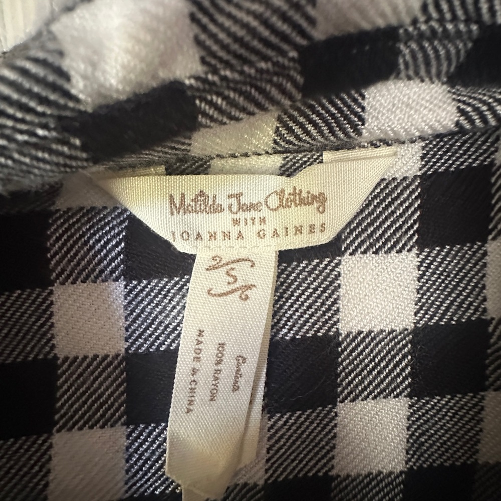 Matilda Jane Black & White Gingham Button-Up Shirt - Picture 2 of 2